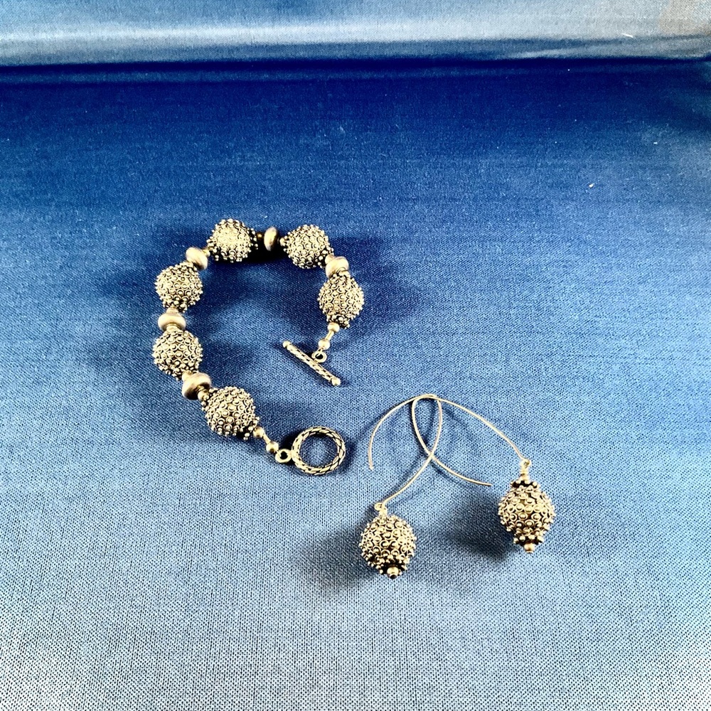 Von Schroeder Sterling Silver, 925, Drop Earrings And Bracelet